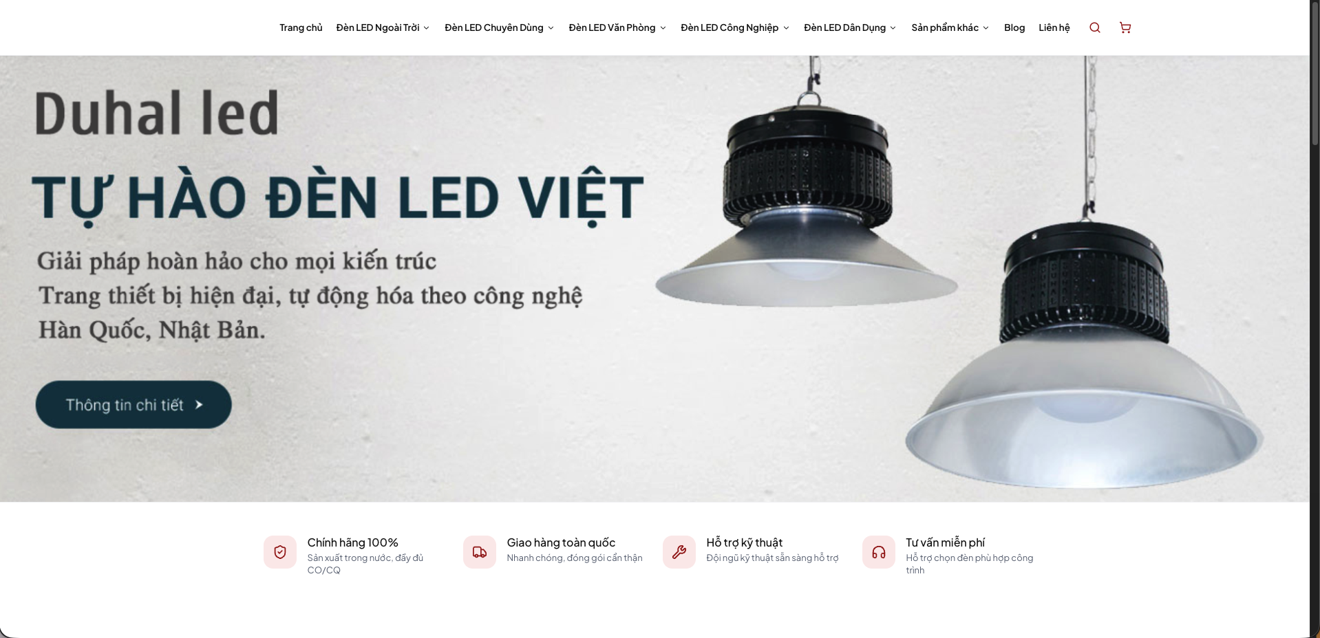 Thiết kế website Duhal Led - Website đèn LED và thiết bị chiếu sáng với giao diện hiện đạ
