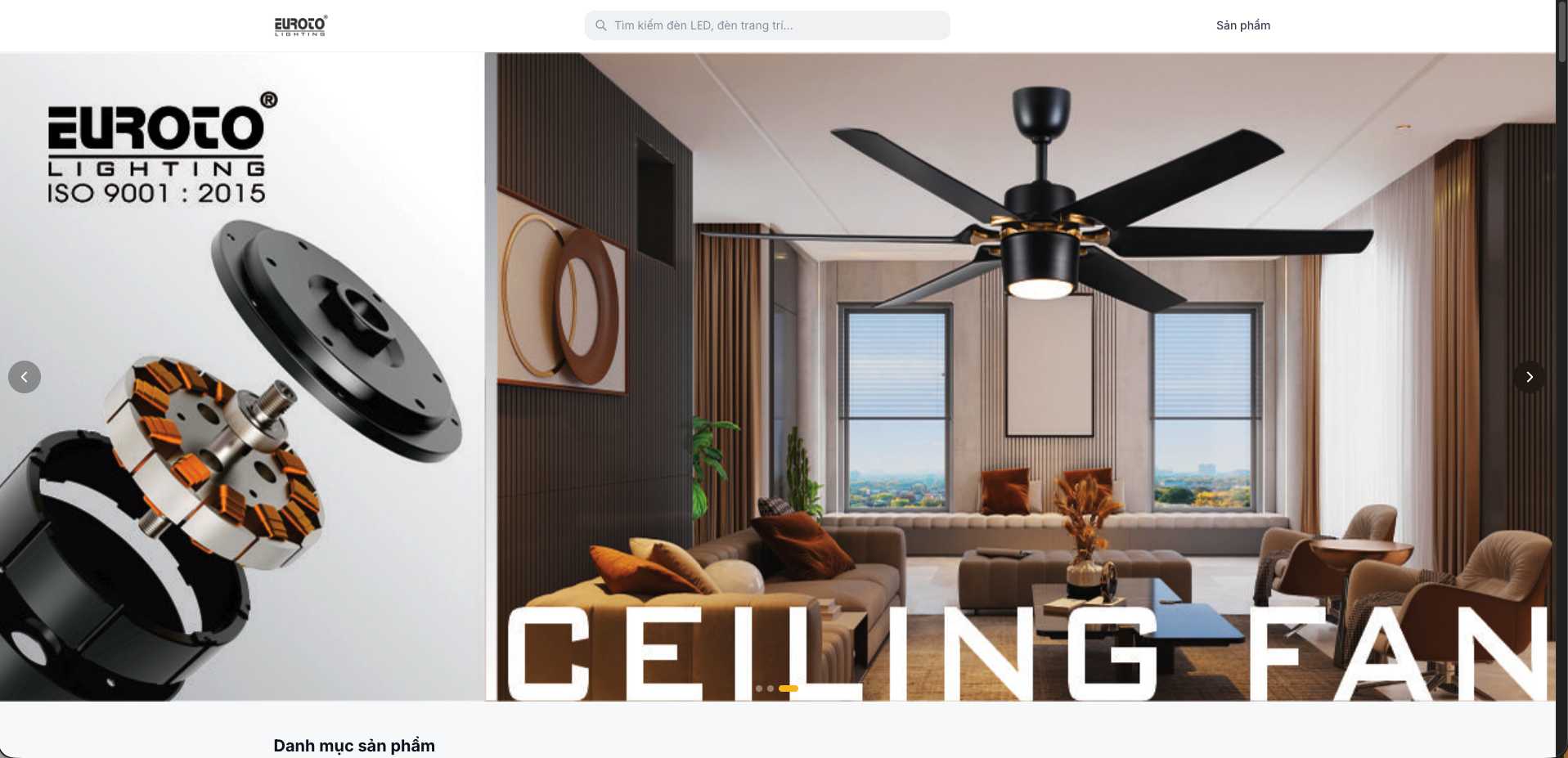 Thiết kế website Euroto Lighting - Website doanh nghiệp trong lĩnh vực thiết bị chiếu sáng, gia
